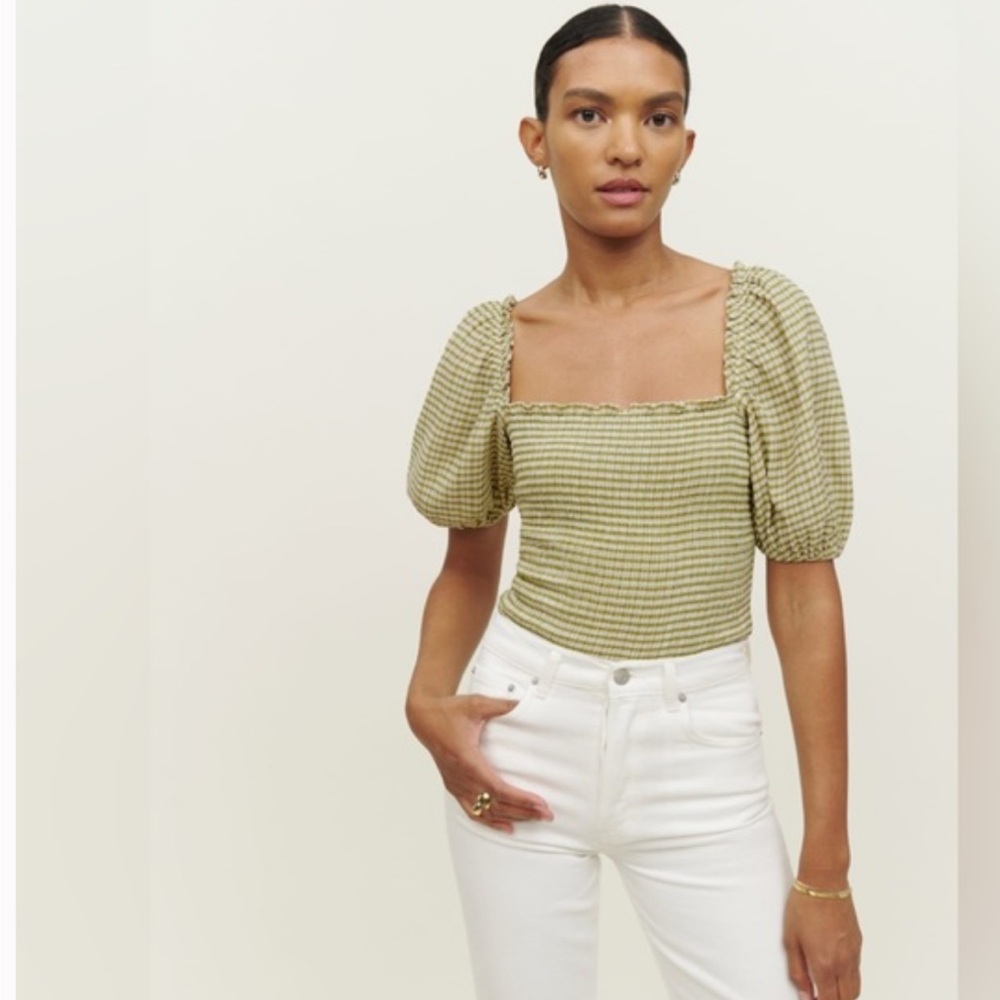 Green Puff Sleeve Top
